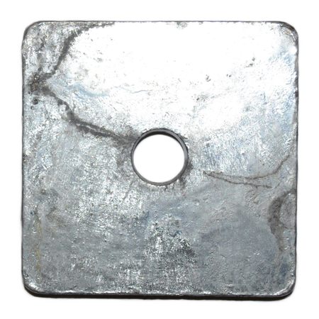 MIDWEST FASTENER Square Washer, Fits Bolt Size 1/4 in Steel, Galvanized Finish, 60 PK 51645